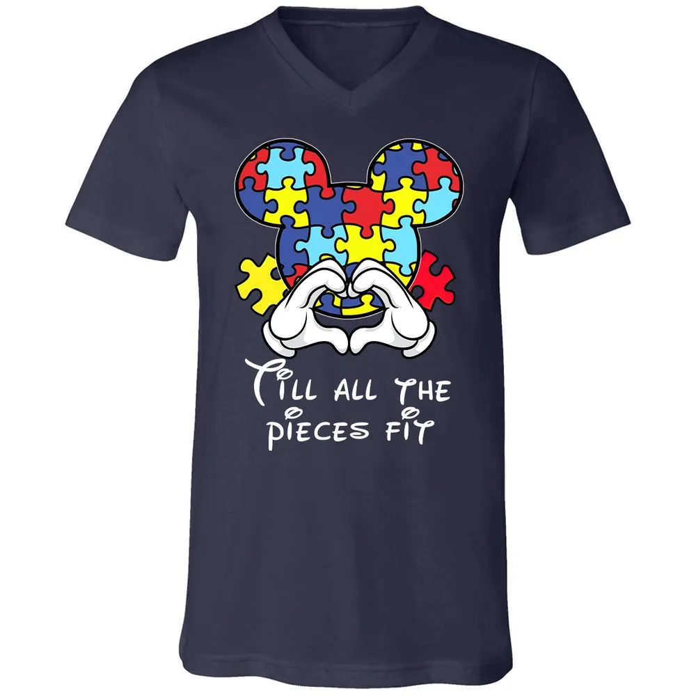 Unisex V-Neck T-Shirt - 358P94P9 - Navy - 2