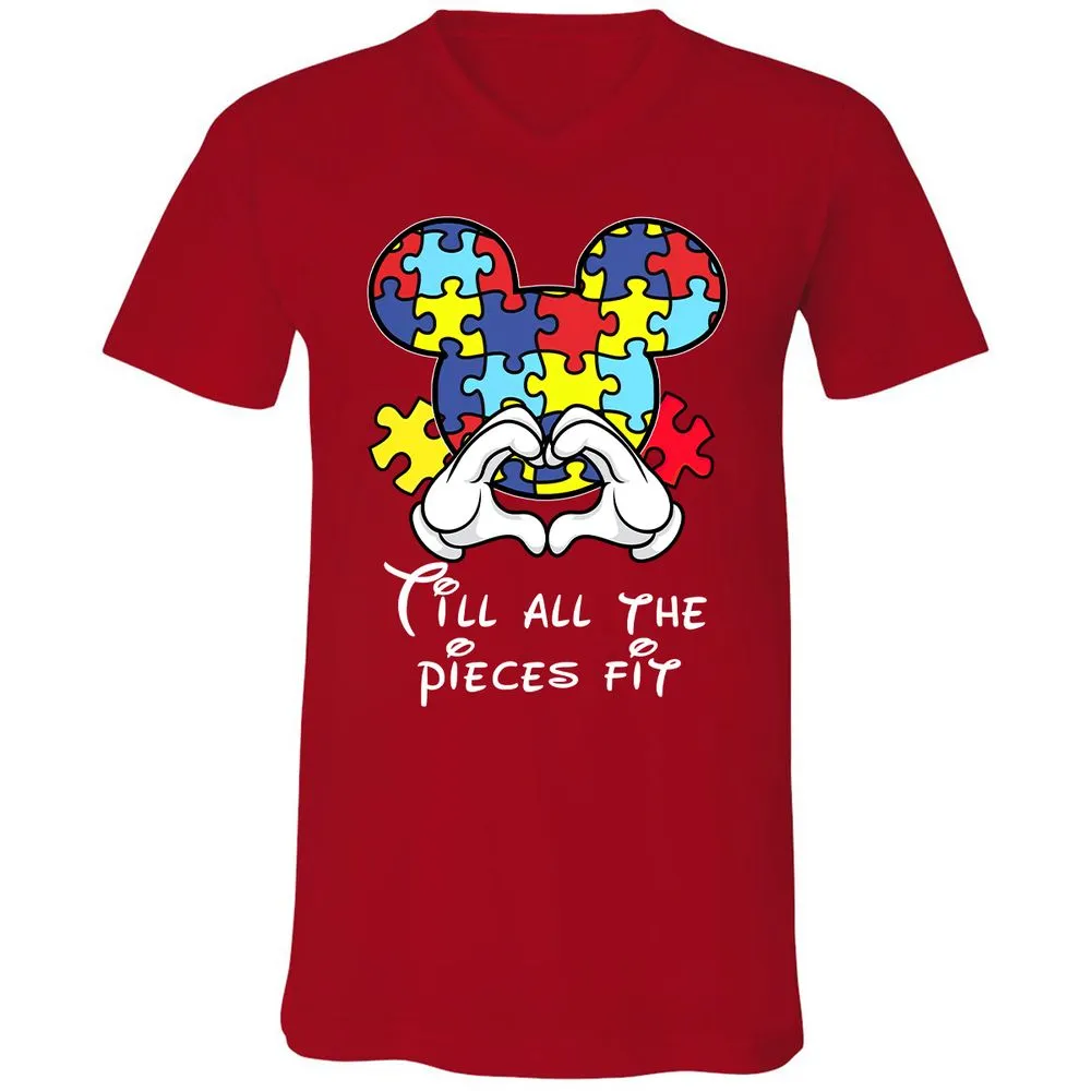 Unisex V-Neck T-Shirt - 358P94P9 - Red - 3