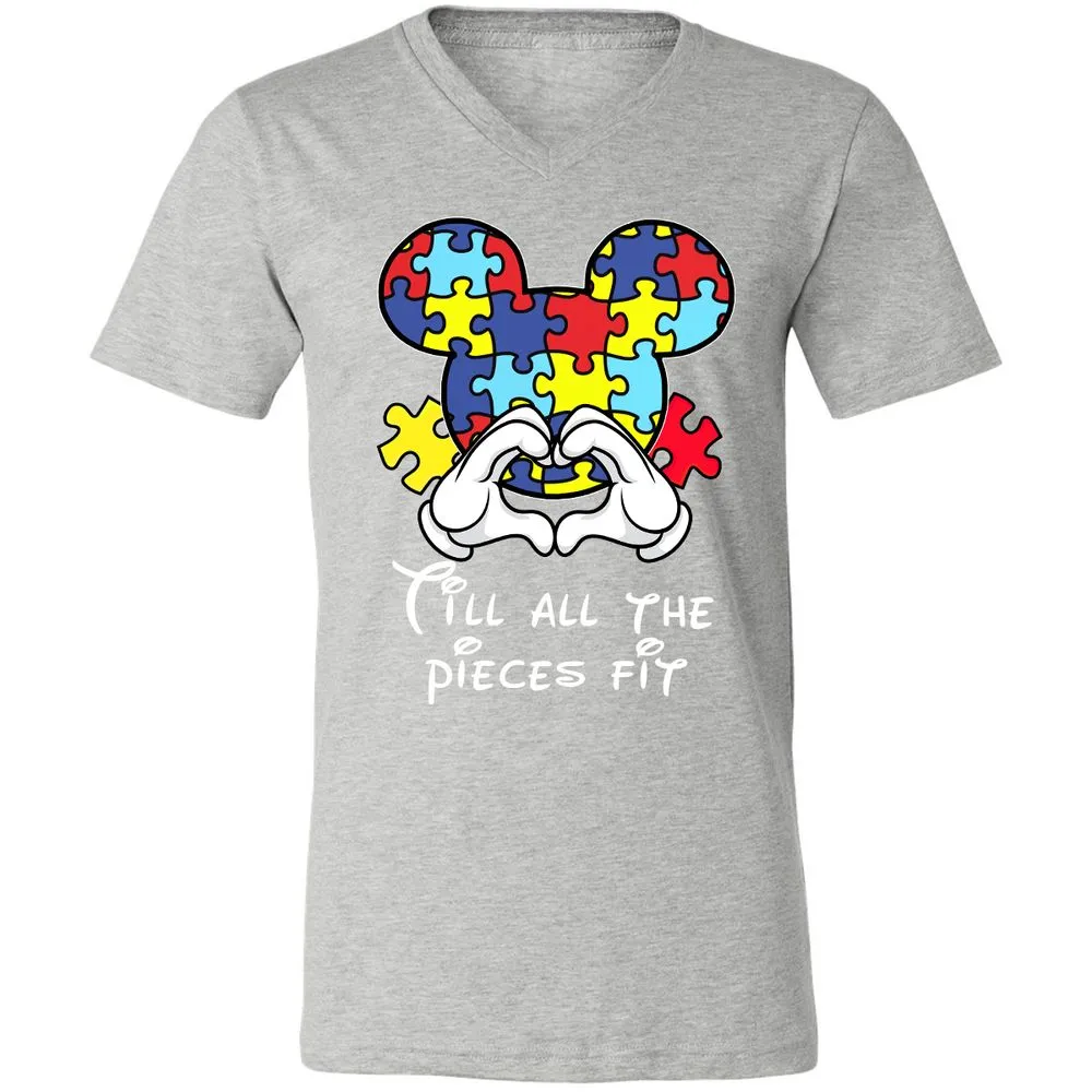 Unisex V-Neck T-Shirt - 358P94P9 - Athletic Heather - 7