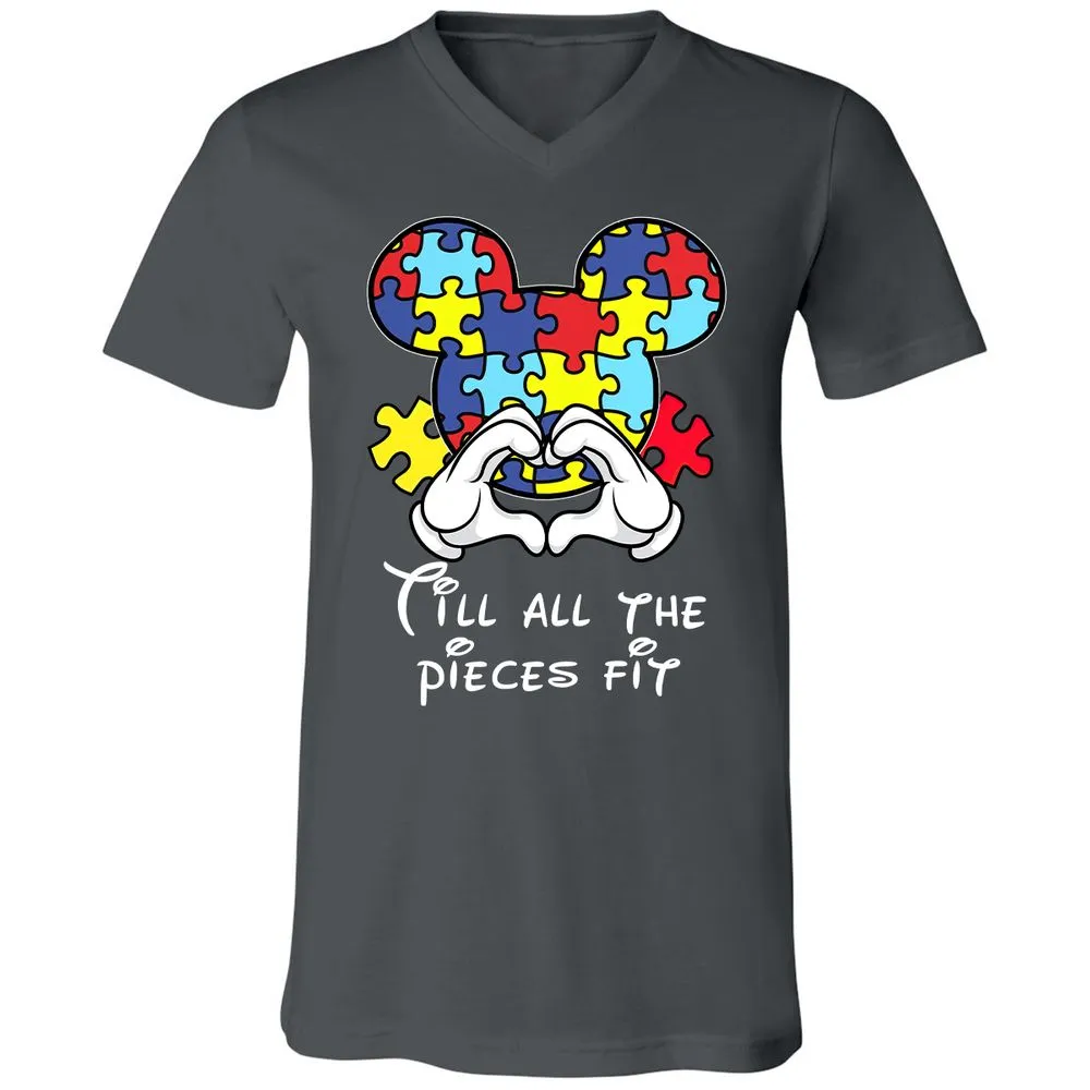 Unisex V-Neck T-Shirt - 358P94P9 - Asphalt - 12
