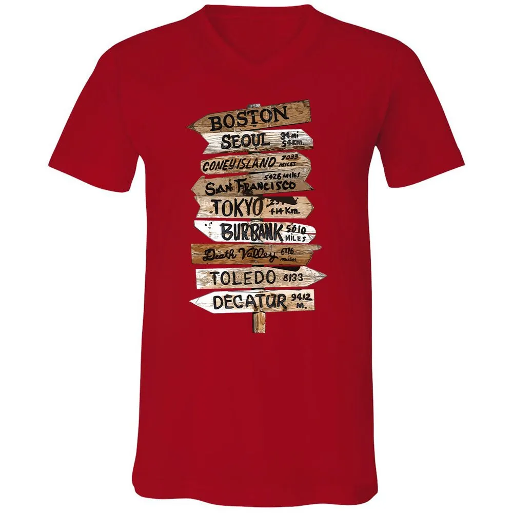 Unisex V-Neck T-Shirt - R1J24H31 - Red - 3