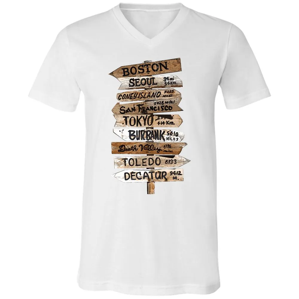Unisex V-Neck T-Shirt - R1J24H31 - White - 5