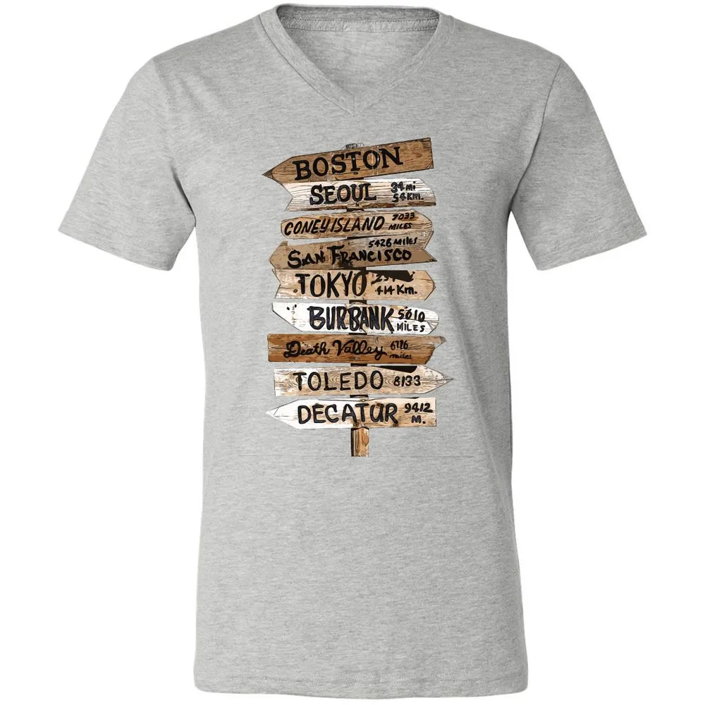 Unisex V-Neck T-Shirt - R1J24H31 - Athletic Heather - 7