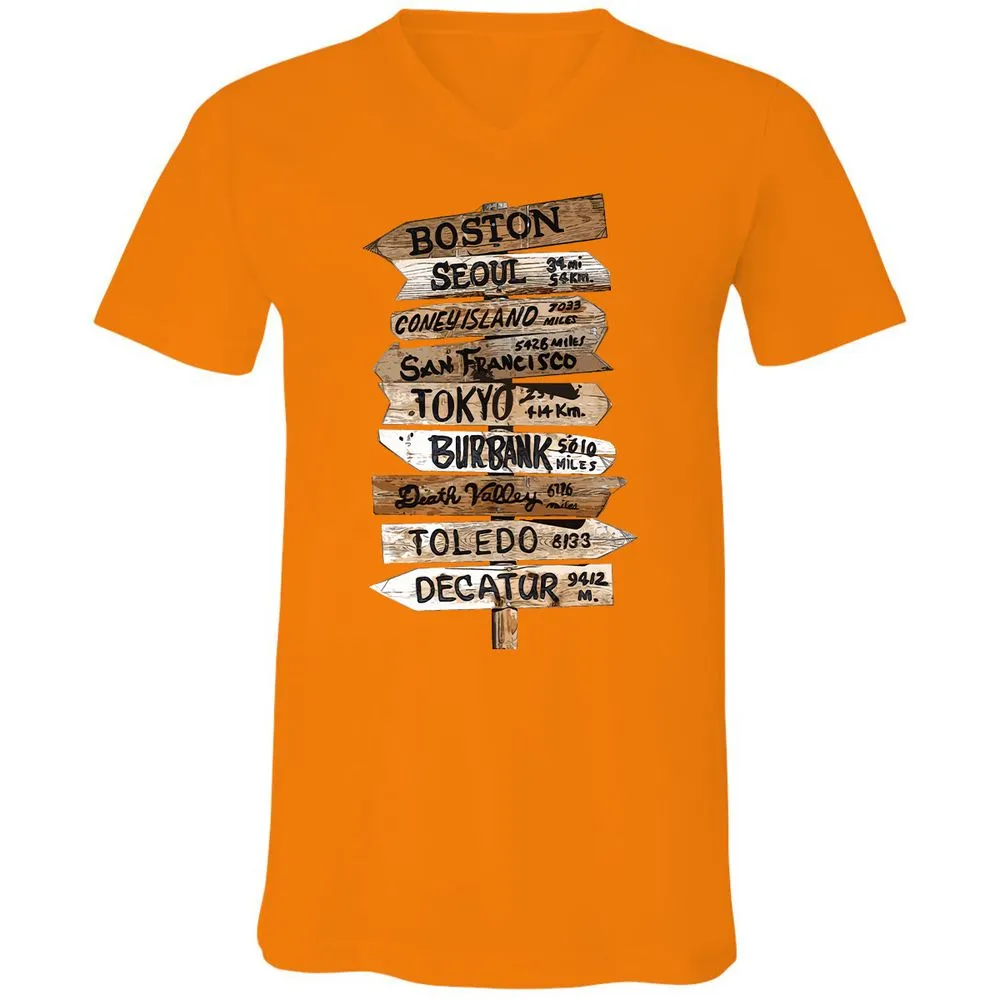 Unisex V-Neck T-Shirt - R1J24H31 - Orange - 11