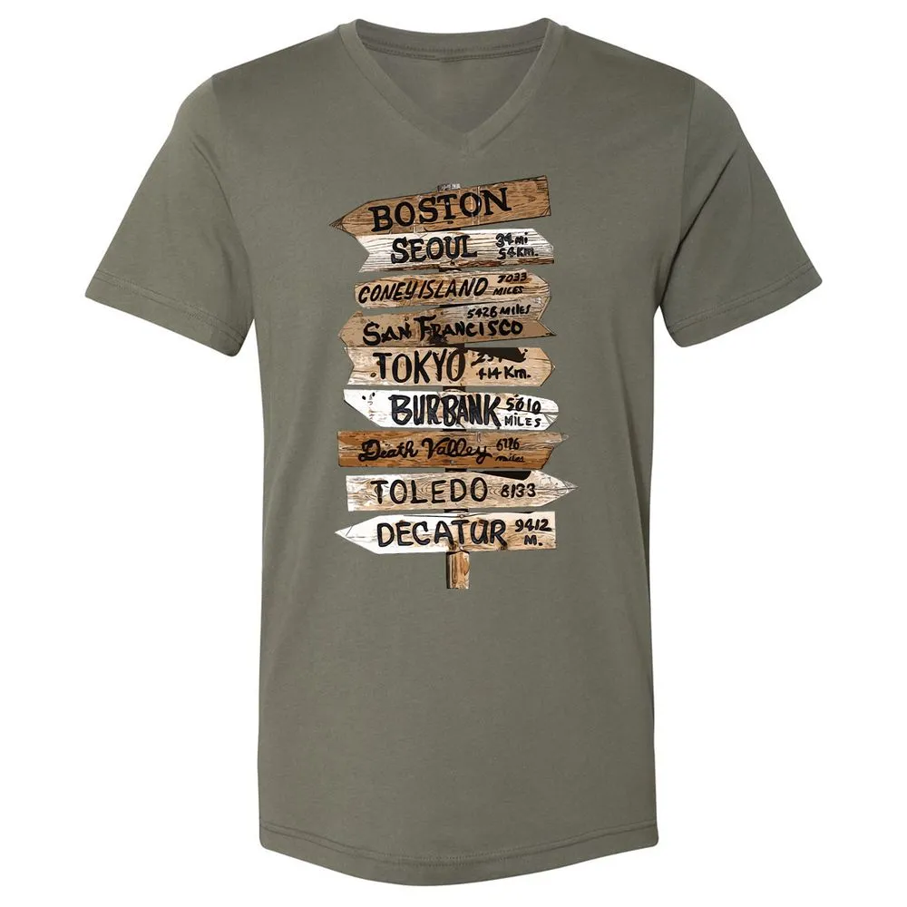Unisex V-Neck T-Shirt - R1J24H31 - Military Green - 10