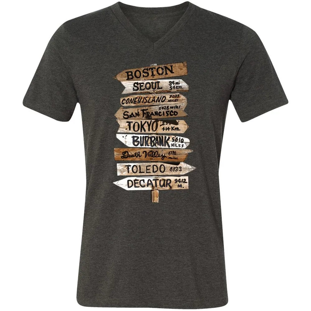 Unisex V-Neck T-Shirt - R1J24H31 - Dark Grey Heather - 8