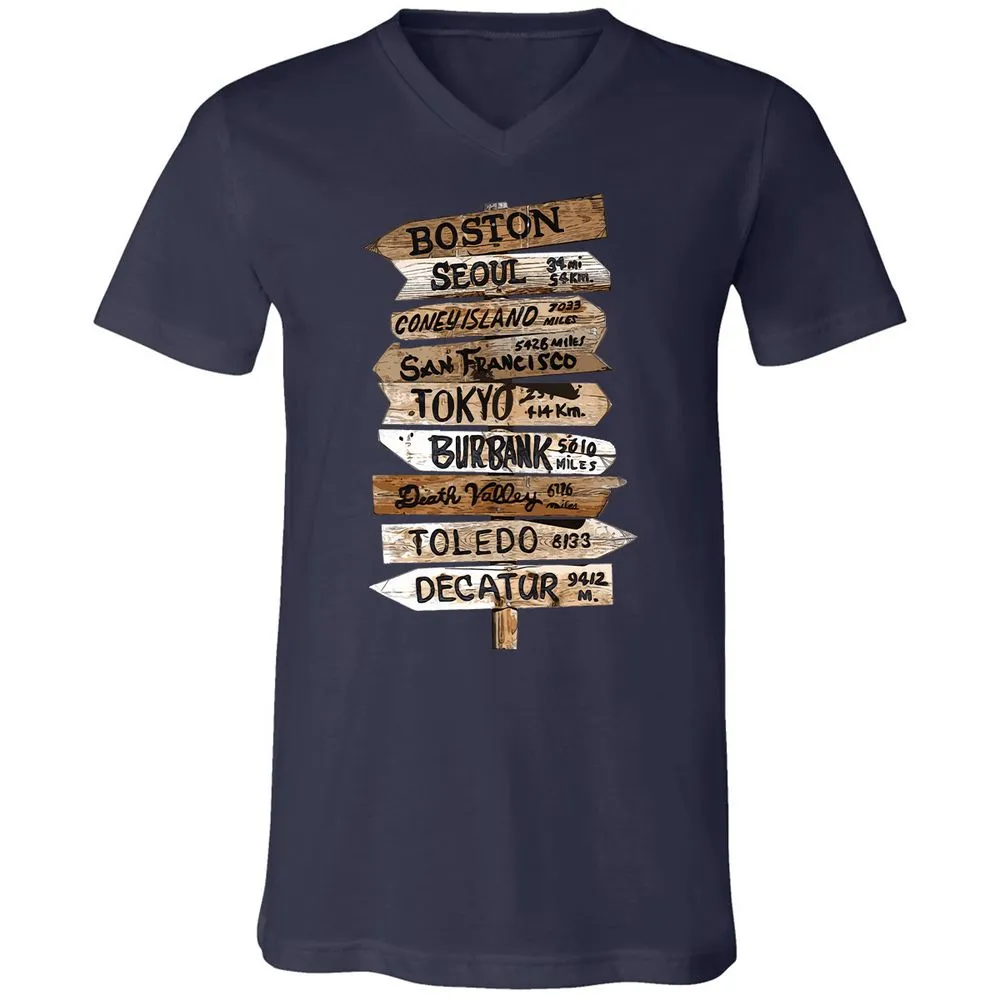 Unisex V-Neck T-Shirt - R1J24H31 - Navy - 2