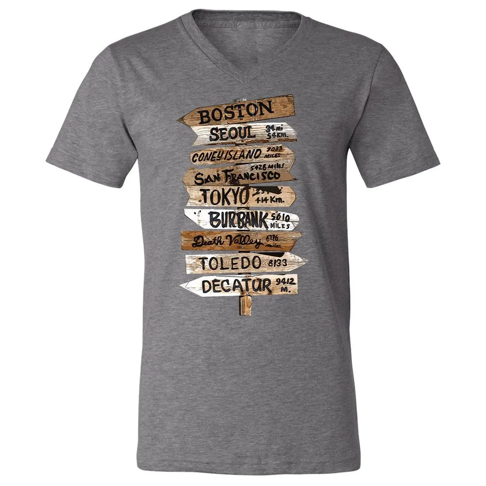 Unisex V-Neck T-Shirt - R1J24H31 - Deep Heather - 13