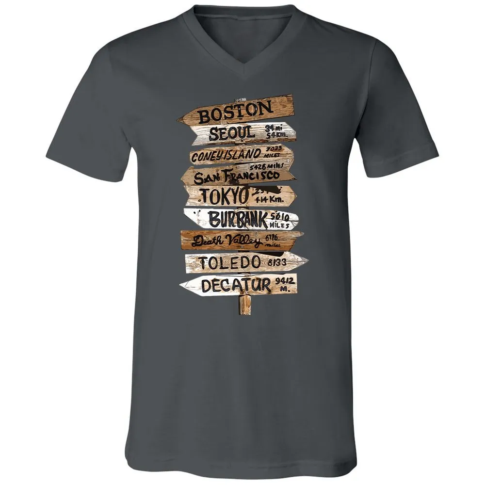 Unisex V-Neck T-Shirt - R1J24H31 - Asphalt - 12