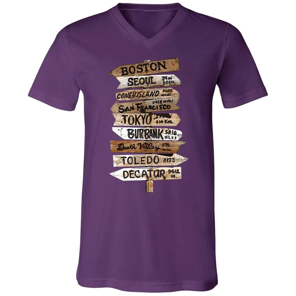 Unisex V-Neck T-Shirt - R1J24H31 - Team Purple - 9