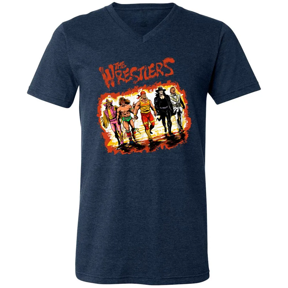 Unisex V-Neck T-Shirt - 2SWHU13X - Heather Navy - 15