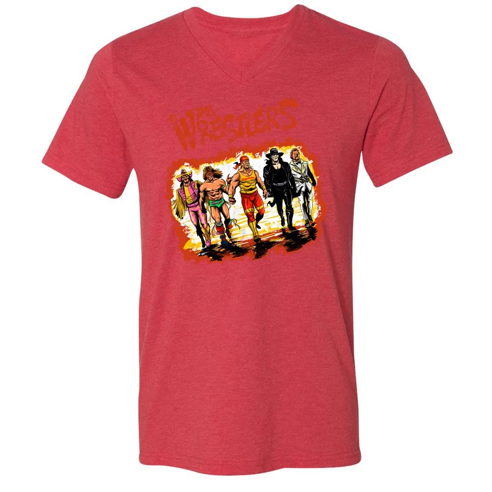 Unisex V-Neck T-Shirt - 2SWHU13X - Heather Red - 16
