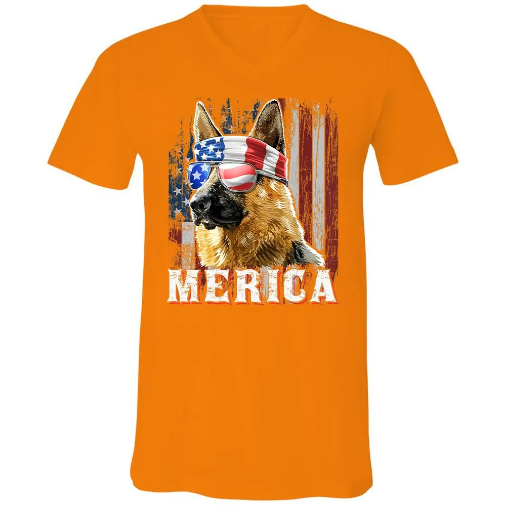 Unisex V-Neck T-Shirt - Q5F2LQ4F - Orange - 11