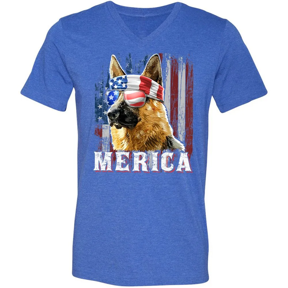 Unisex V-Neck T-Shirt - Q5F2LQ4F - Heather True Royal - 14