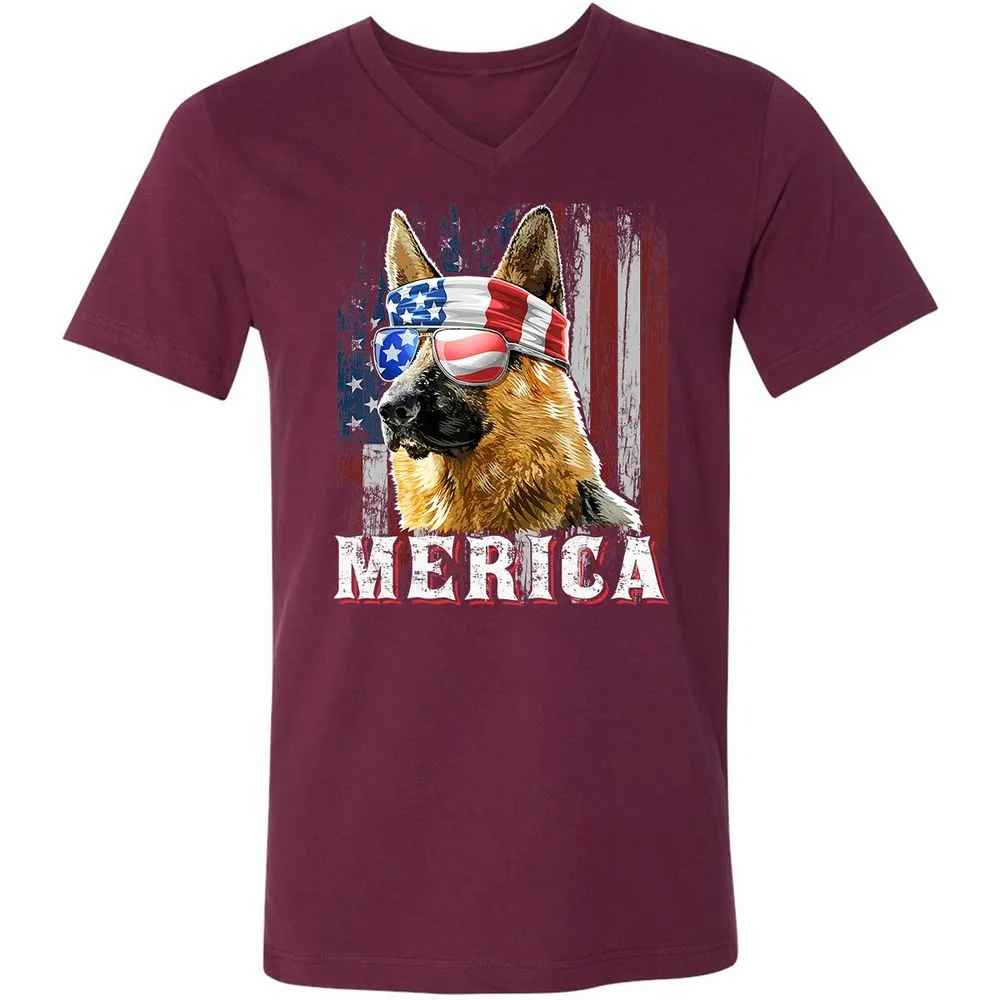 Unisex V-Neck T-Shirt - Q5F2LQ4F - Maroon - 6
