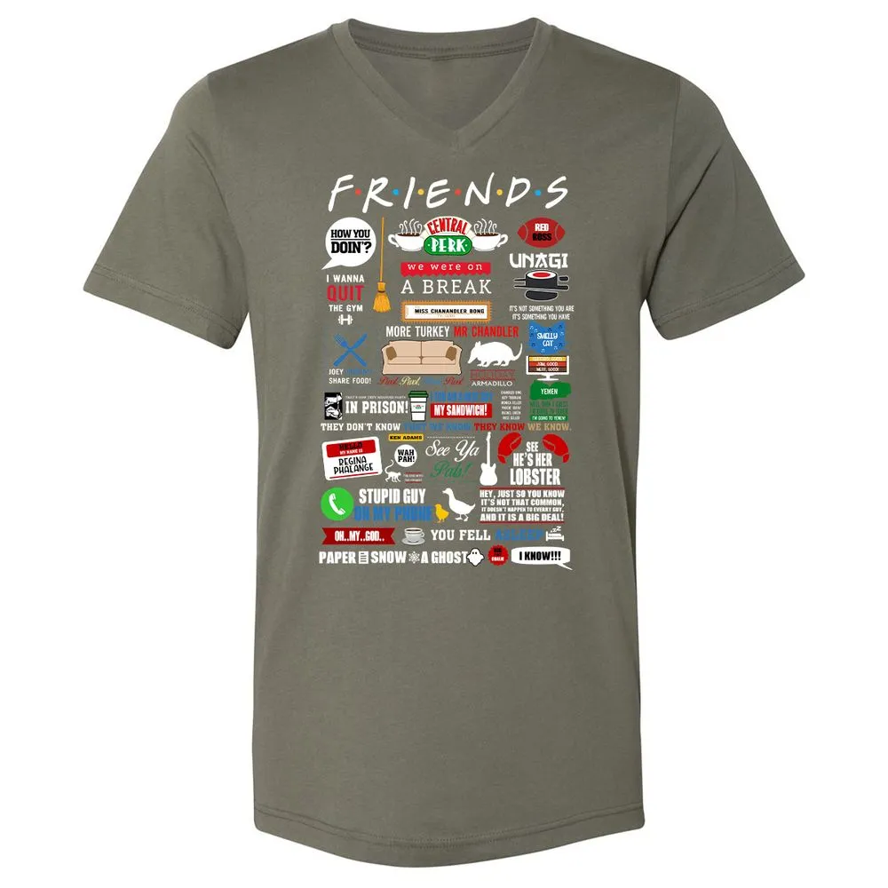 Unisex V-Neck T-Shirt - W4UKF8FB - Military Green - 10