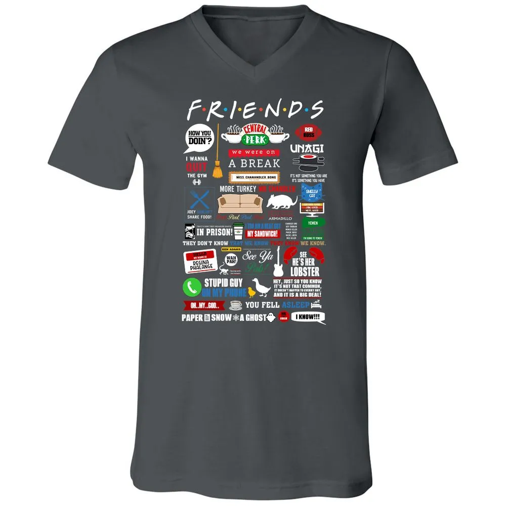 Unisex V-Neck T-Shirt - W4UKF8FB - Asphalt - 12