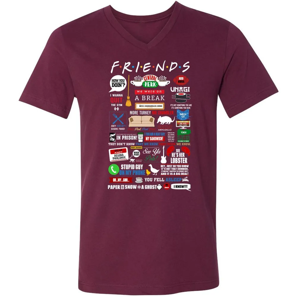Unisex V-Neck T-Shirt - W4UKF8FB - Maroon - 6