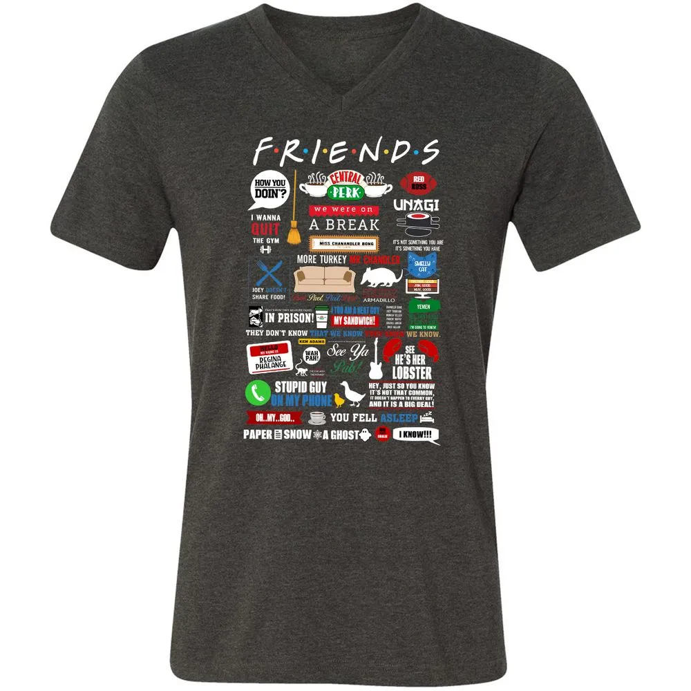 Unisex V-Neck T-Shirt - W4UKF8FB - Dark Grey Heather - 8