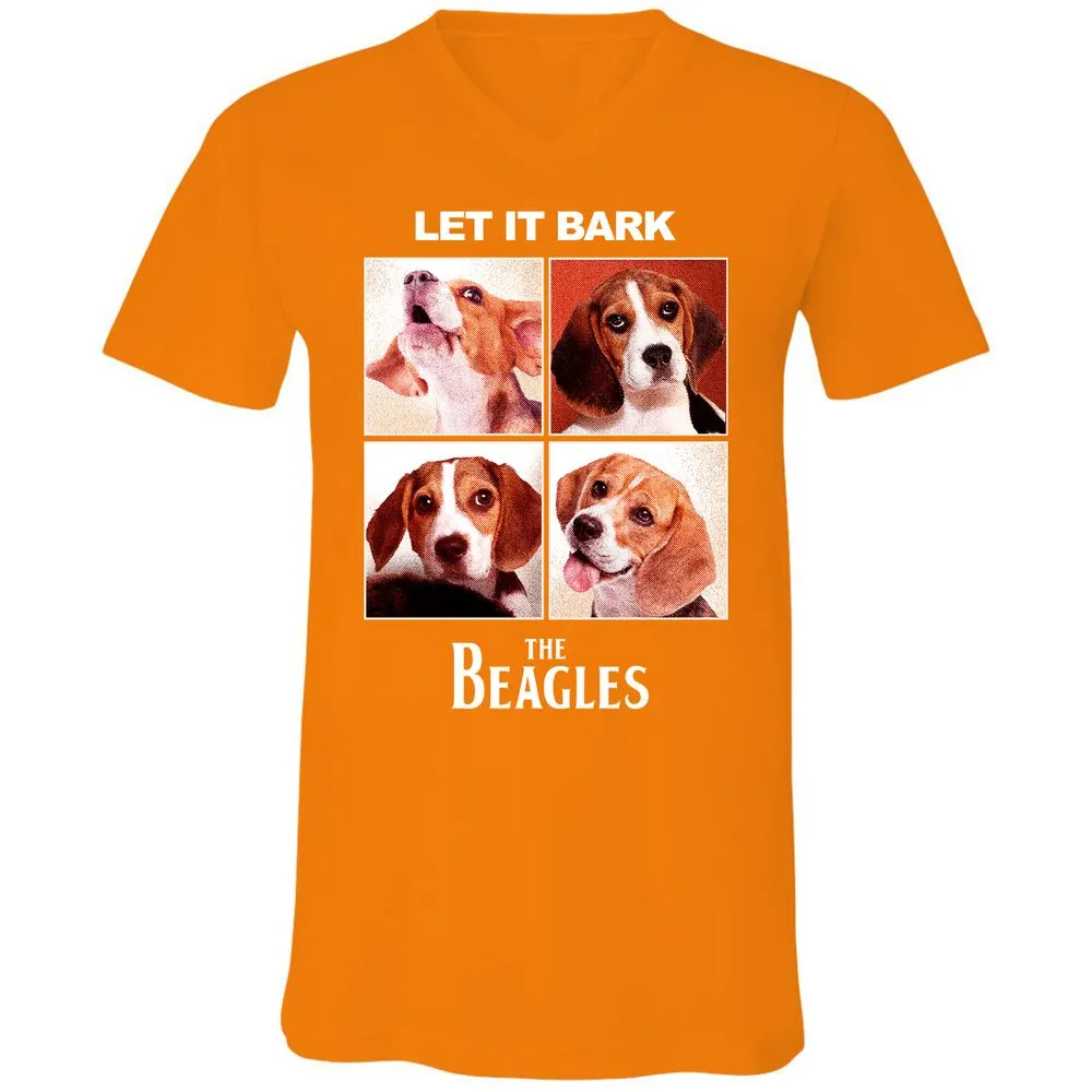 Unisex V-Neck T-Shirt - FDXZ7E8W - Orange - 11