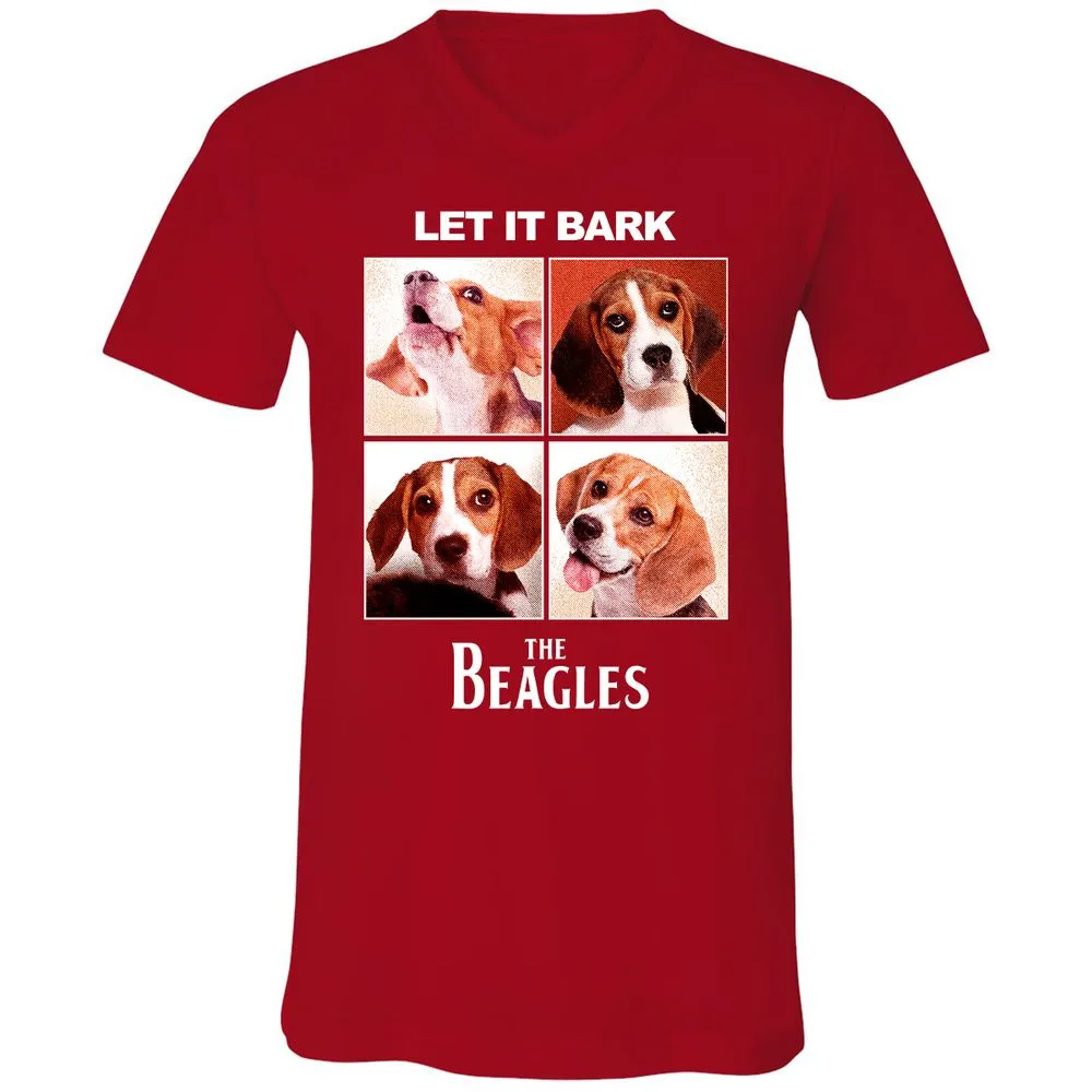 Unisex V-Neck T-Shirt - FDXZ7E8W - Red - 3