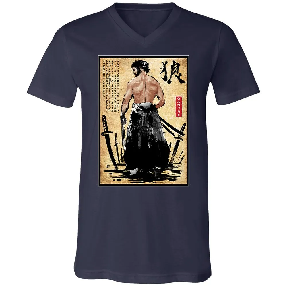 Unisex V-Neck T-Shirt - F78XUM95 - Navy - 2