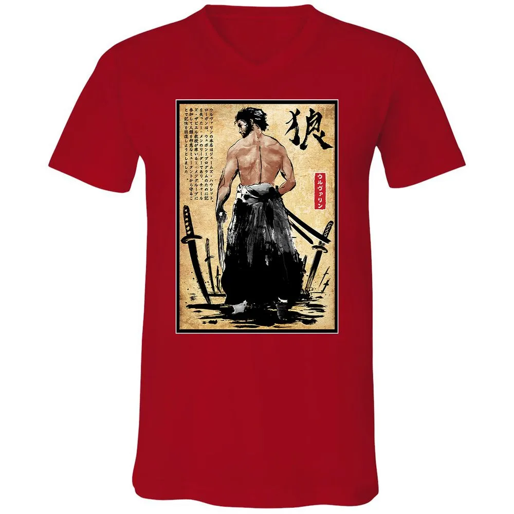 Unisex V-Neck T-Shirt - F78XUM95 - Red - 3