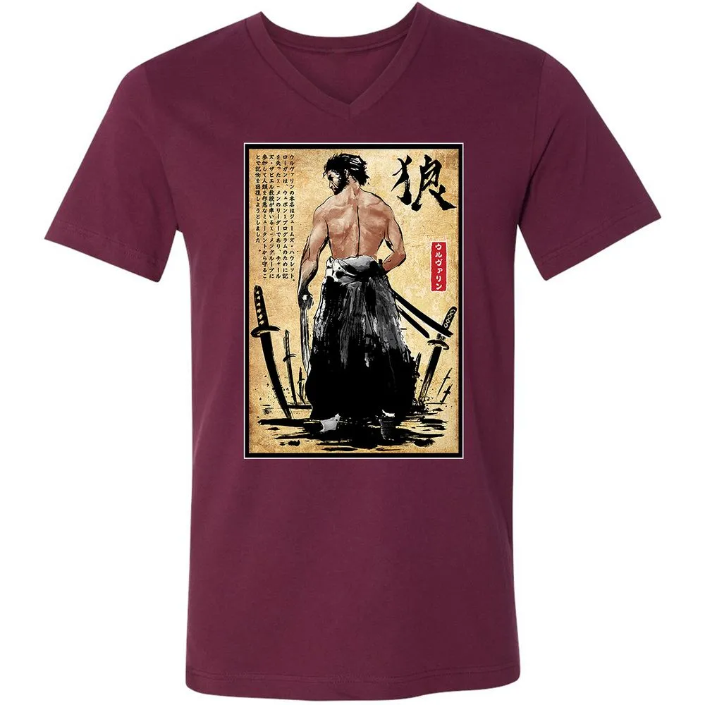 Unisex V-Neck T-Shirt - F78XUM95 - Maroon - 6