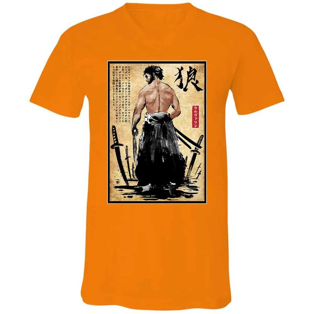 Unisex V-Neck T-Shirt - F78XUM95 - Orange - 11