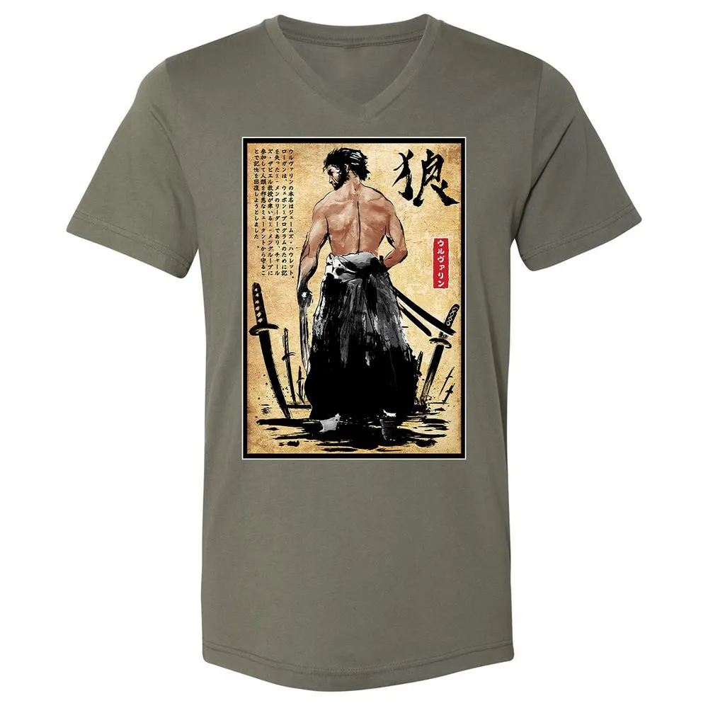 Unisex V-Neck T-Shirt - F78XUM95 - Military Green - 10