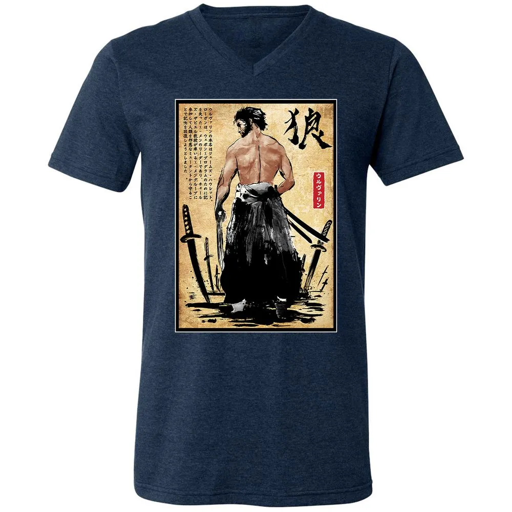 Unisex V-Neck T-Shirt - F78XUM95 - Heather Navy - 15