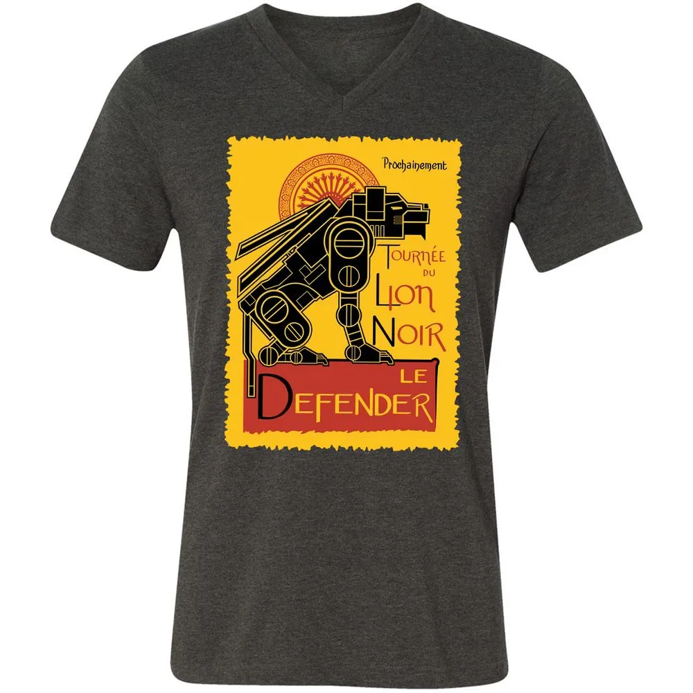 Unisex V-Neck T-Shirt - 4RLULENJ - Dark Grey Heather - 8