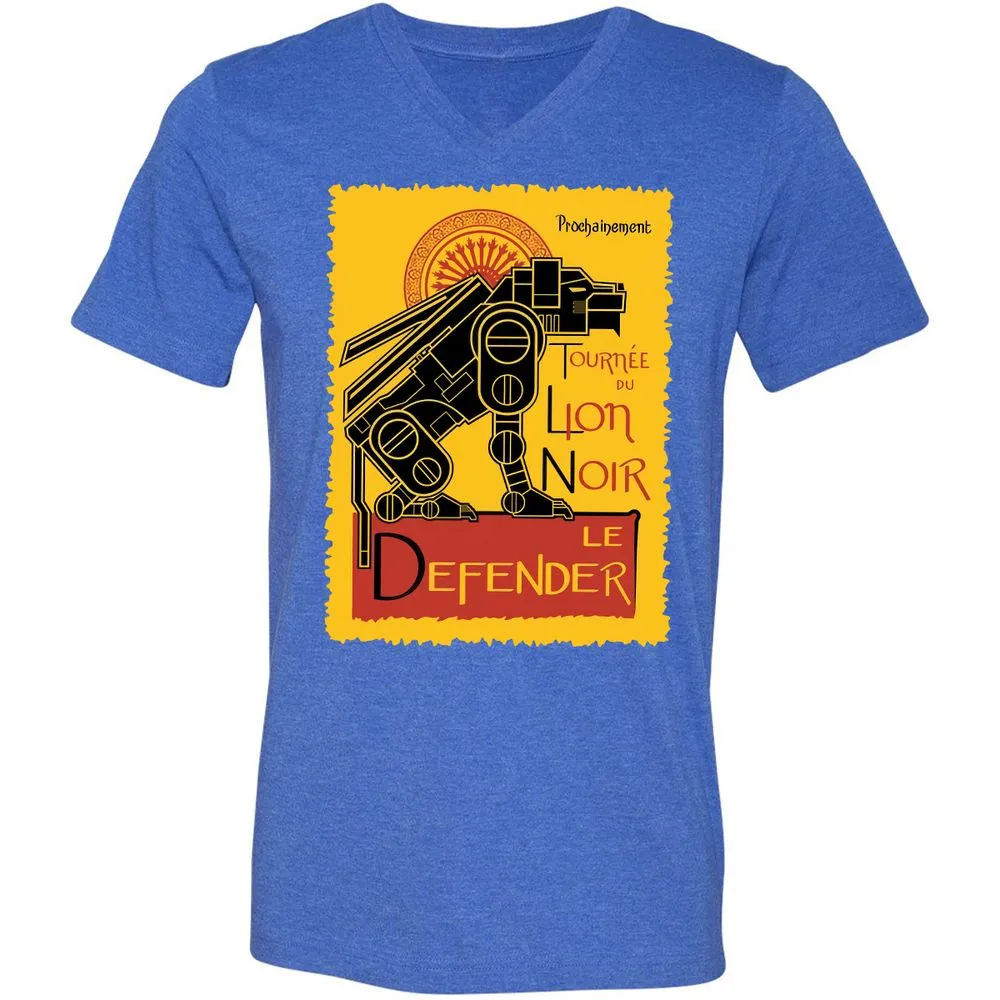 Unisex V-Neck T-Shirt - 4RLULENJ - Heather True Royal - 14
