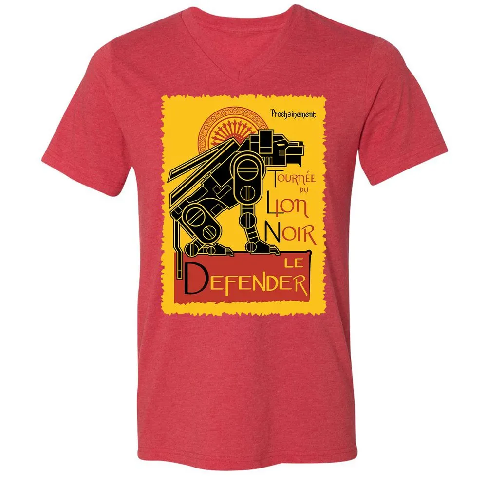 Unisex V-Neck T-Shirt - 4RLULENJ - Heather Red - 16