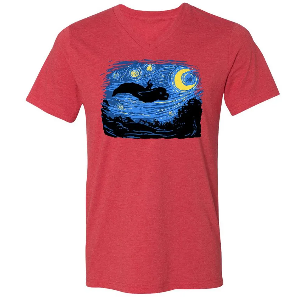 Unisex V-Neck T-Shirt - L2HUX48D - Heather Red - 16