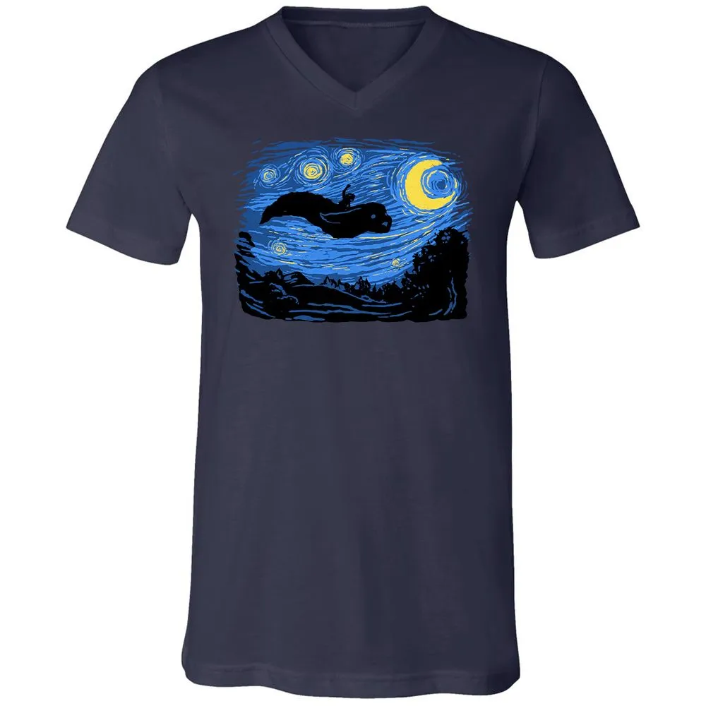 Unisex V-Neck T-Shirt - L2HUX48D - Navy - 2