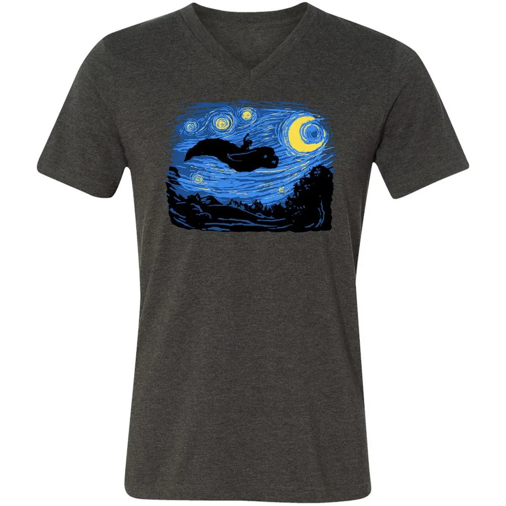 Unisex V-Neck T-Shirt - L2HUX48D - Dark Grey Heather - 8