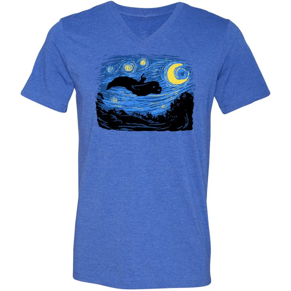 Unisex V-Neck T-Shirt - L2HUX48D - Heather True Royal - 14
