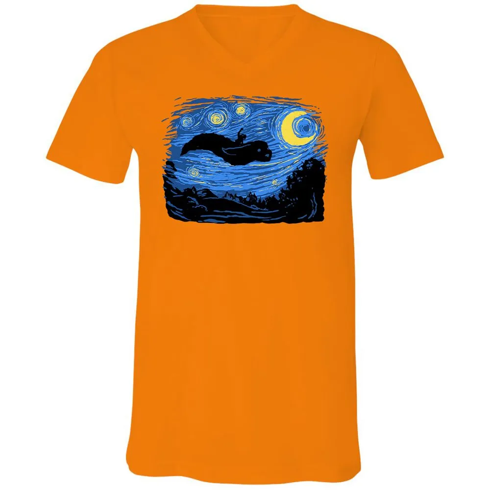 Unisex V-Neck T-Shirt - L2HUX48D - Orange - 11