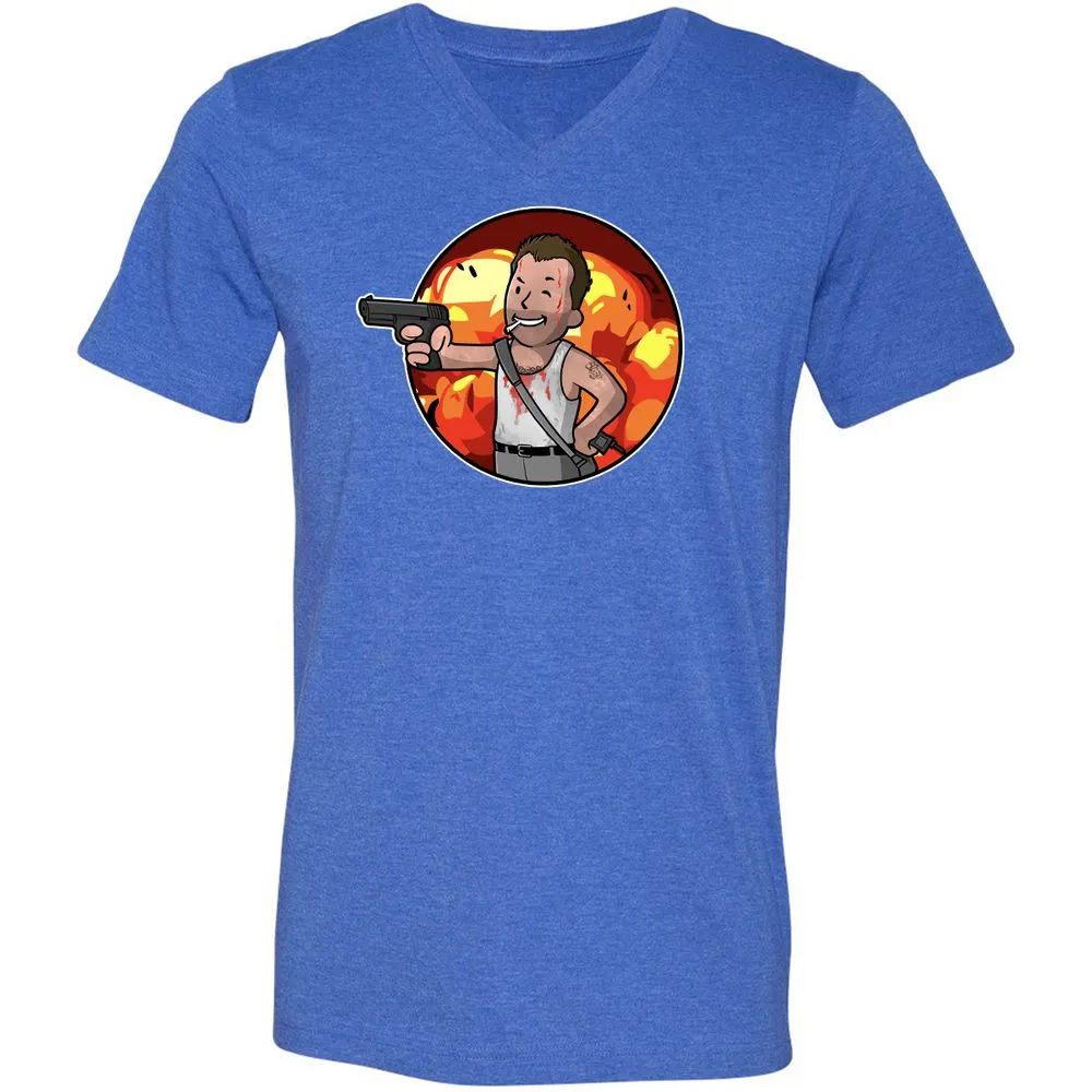 Unisex V-Neck T-Shirt - 2VNH7H7V - Heather True Royal - 14
