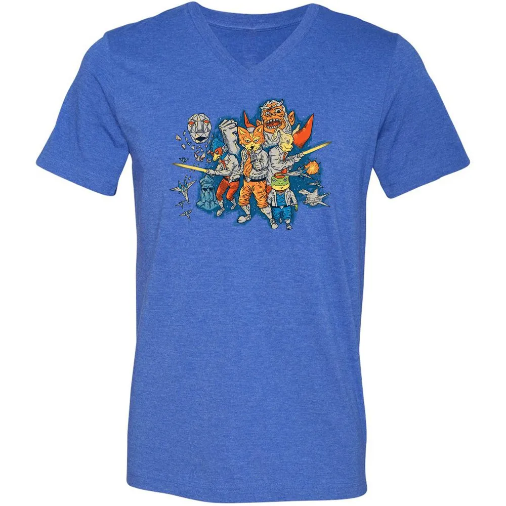 Unisex V-Neck T-Shirt - WGW224UY - Heather True Royal - 14