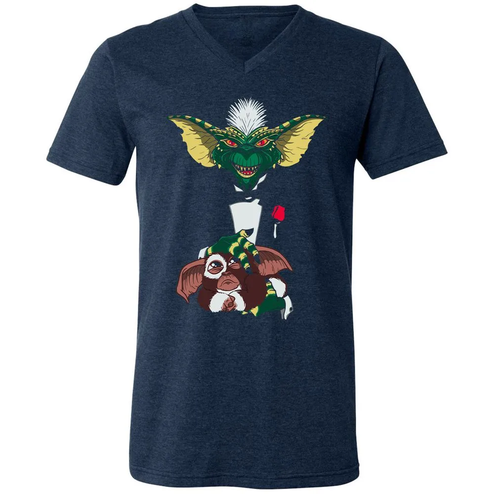 Unisex V-Neck T-Shirt - RVVGQD4S - Heather Navy - 15