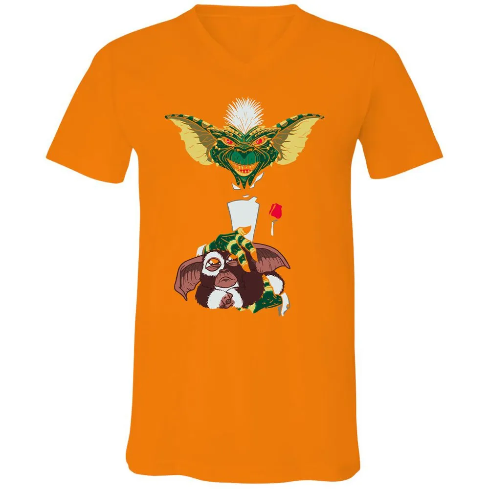 Unisex V-Neck T-Shirt - RVVGQD4S - Orange - 11