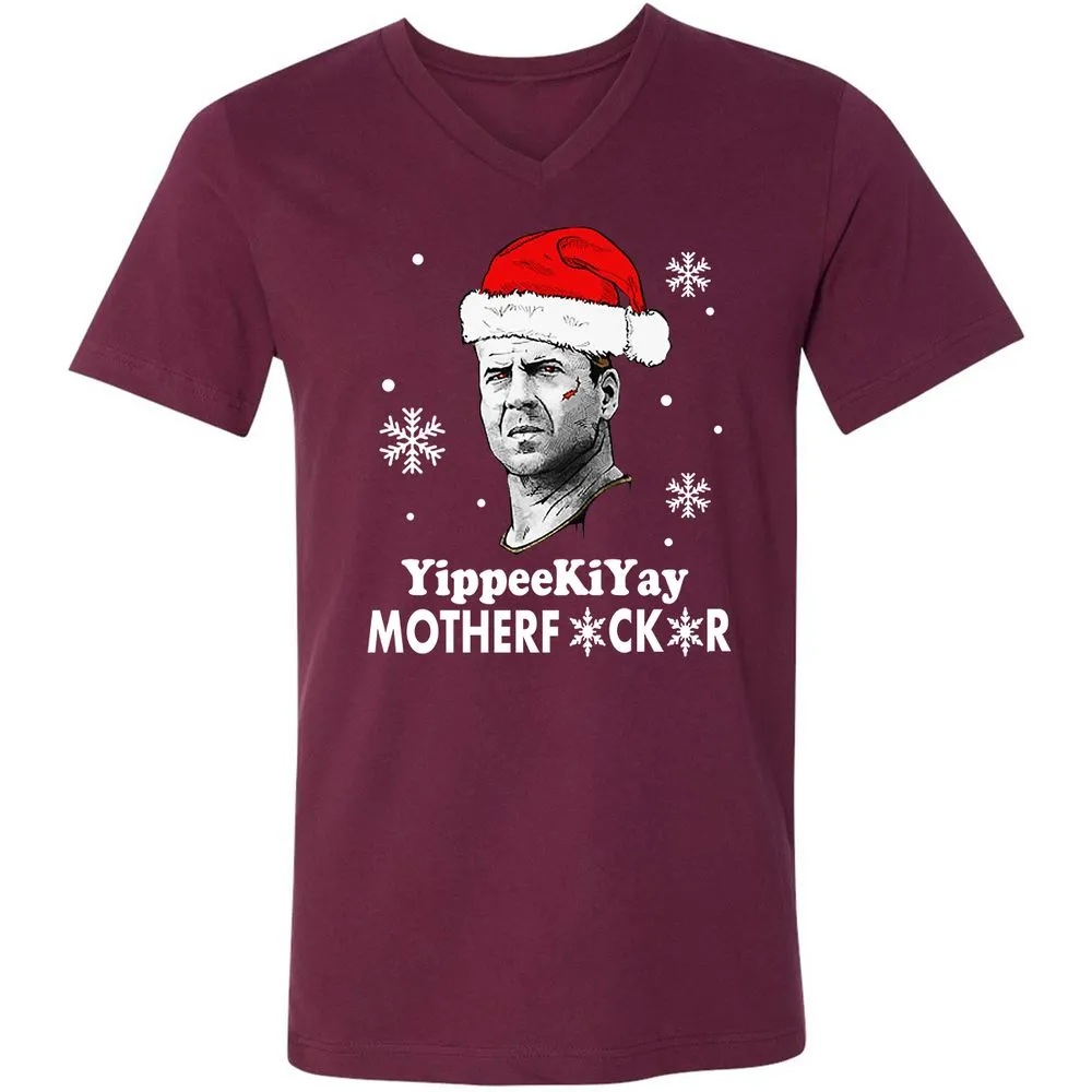 Unisex V-Neck T-Shirt - KFR82TCD - Maroon - 6
