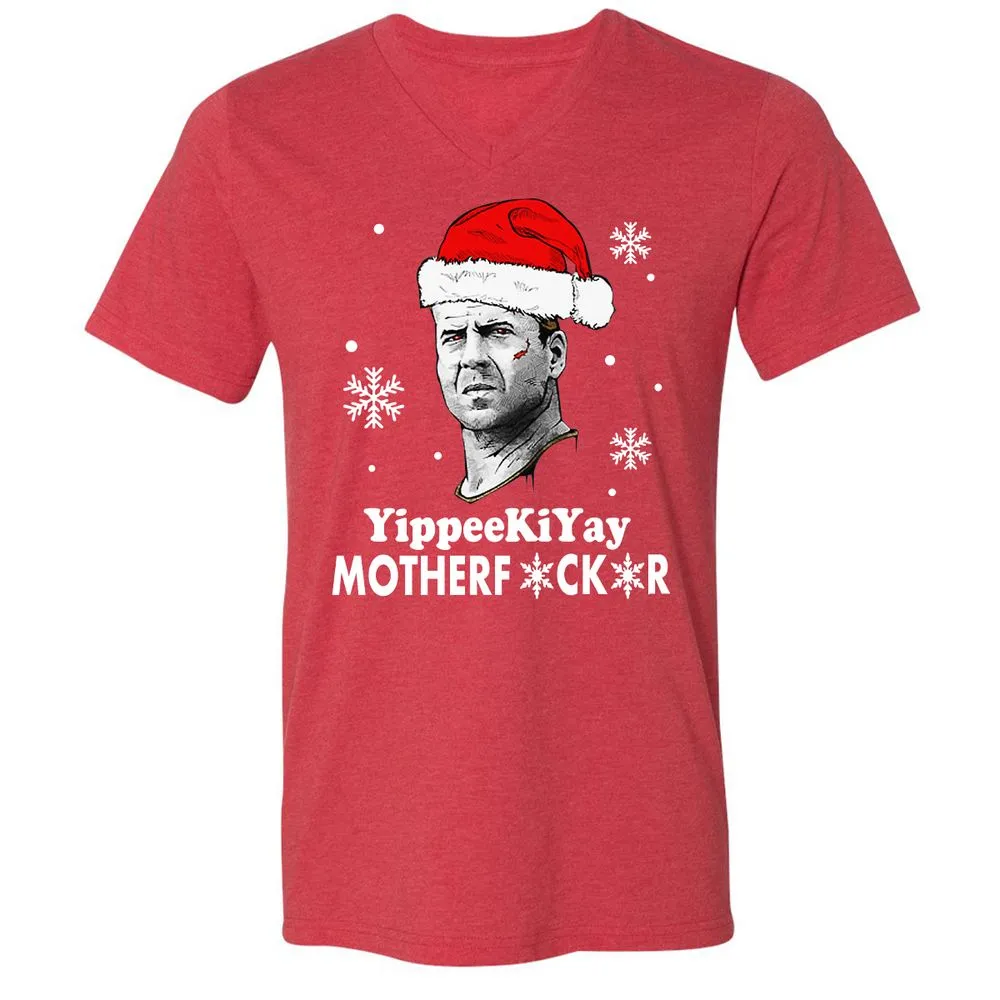 Unisex V-Neck T-Shirt - KFR82TCD - Heather Red - 16