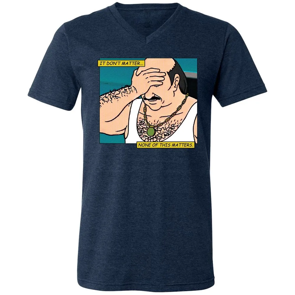 Unisex V-Neck T-Shirt - T9ZCHEDZ - Heather Navy - 15