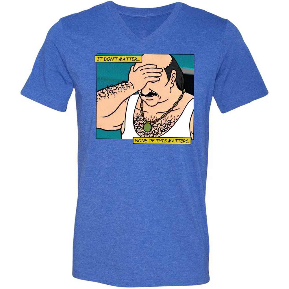 Unisex V-Neck T-Shirt - T9ZCHEDZ - Heather True Royal - 14