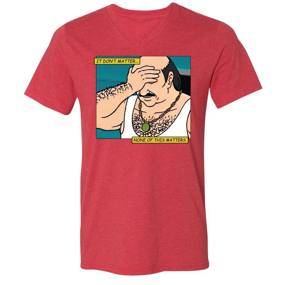 Unisex V-Neck T-Shirt - T9ZCHEDZ - Heather Red - 16