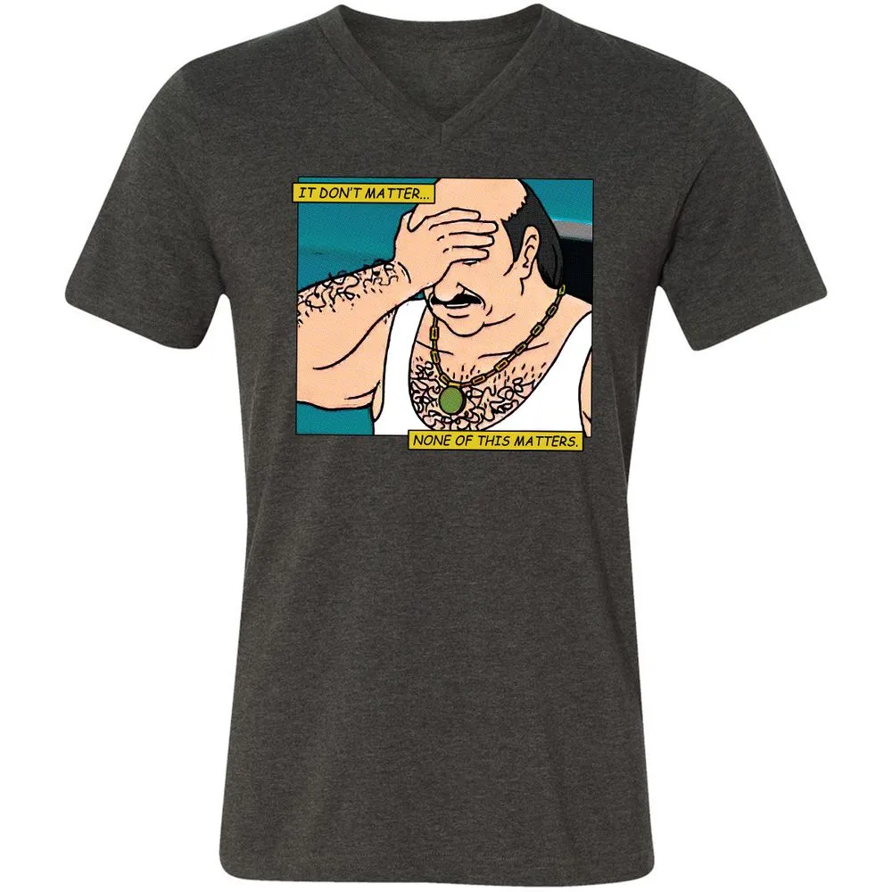 Unisex V-Neck T-Shirt - T9ZCHEDZ - Dark Grey Heather - 8