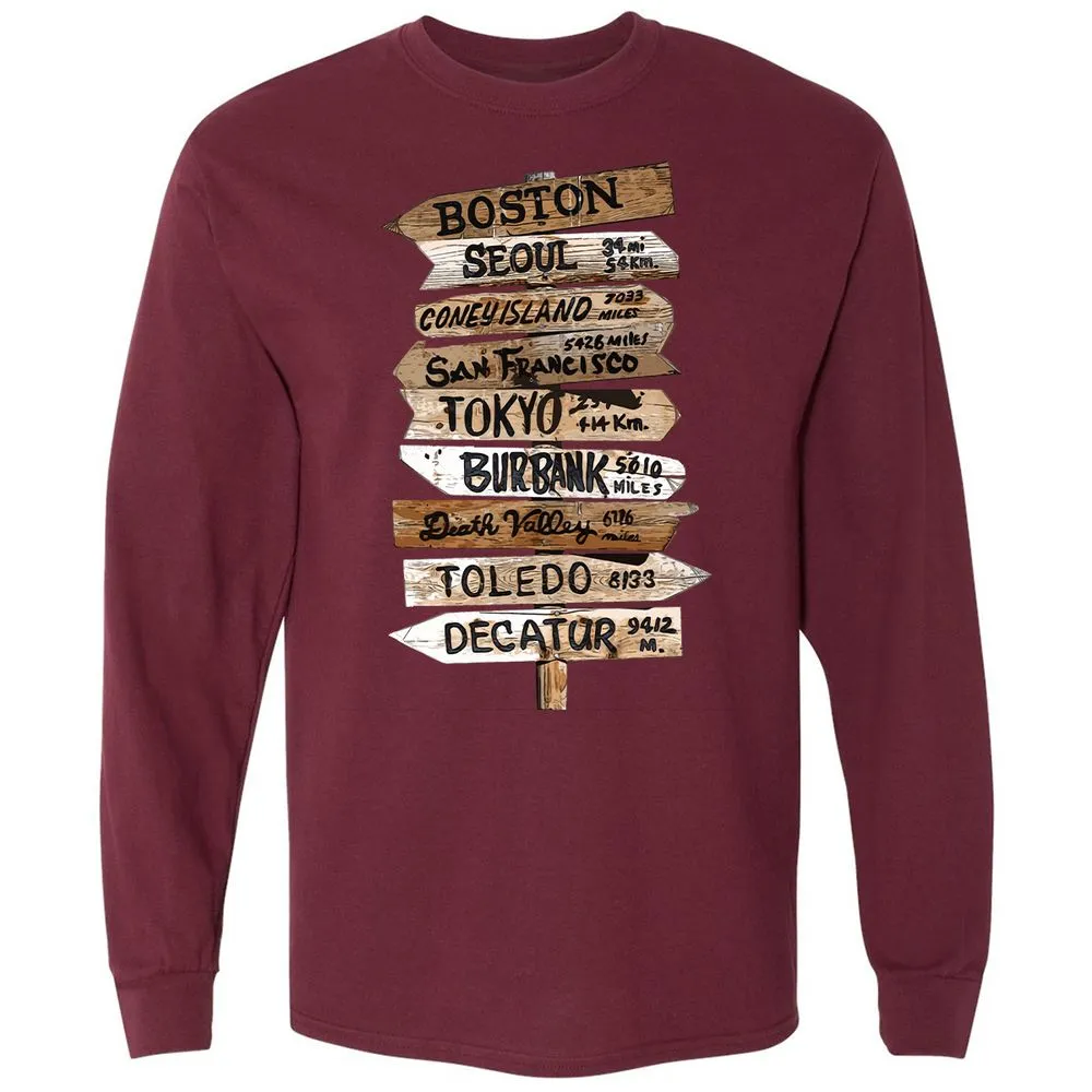 Long Sleeve T-Shirt - X736DFTP - Maroon - 11